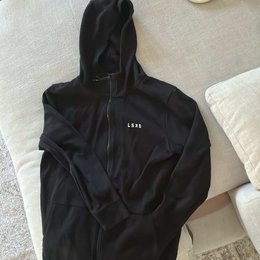 Men's Black Jacket LSKD zipper hoodie sweatshirt